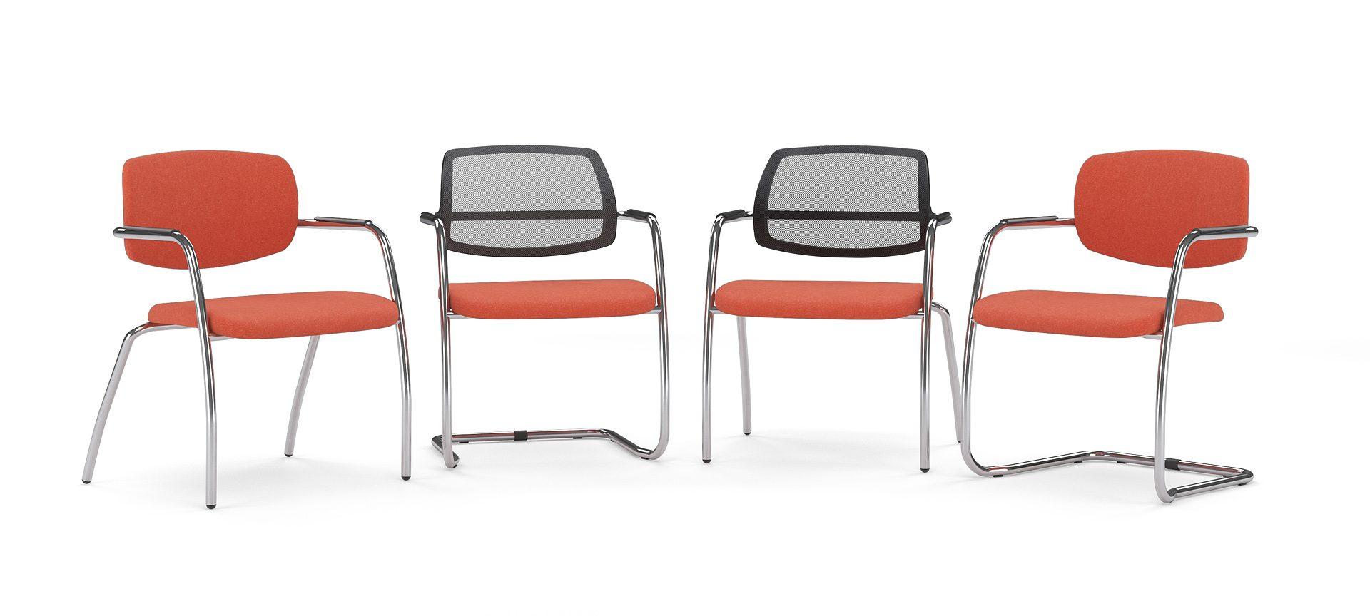 Narbutas Gama mesh back and fabric meeting chairs Narbutas Gama mesh back and fabric meeting chairs