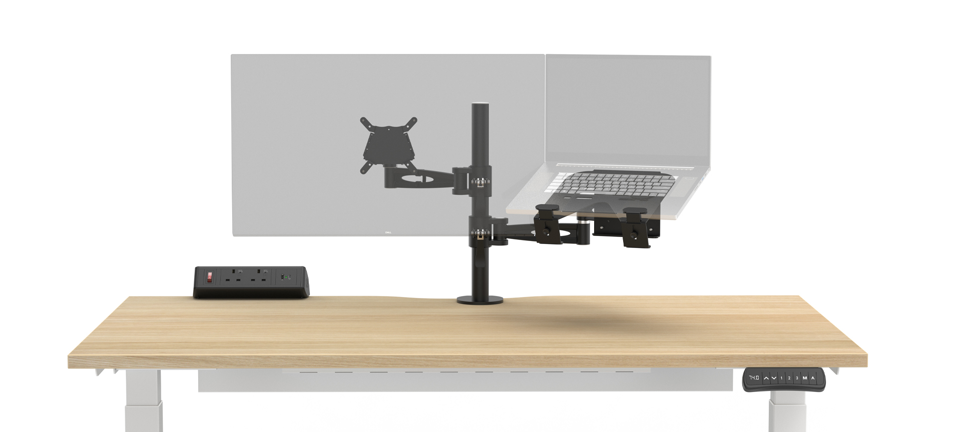 Metalicon Kardo pole mounted monitor arms Laptop stand + riser by Metalicon ergonomic accessories