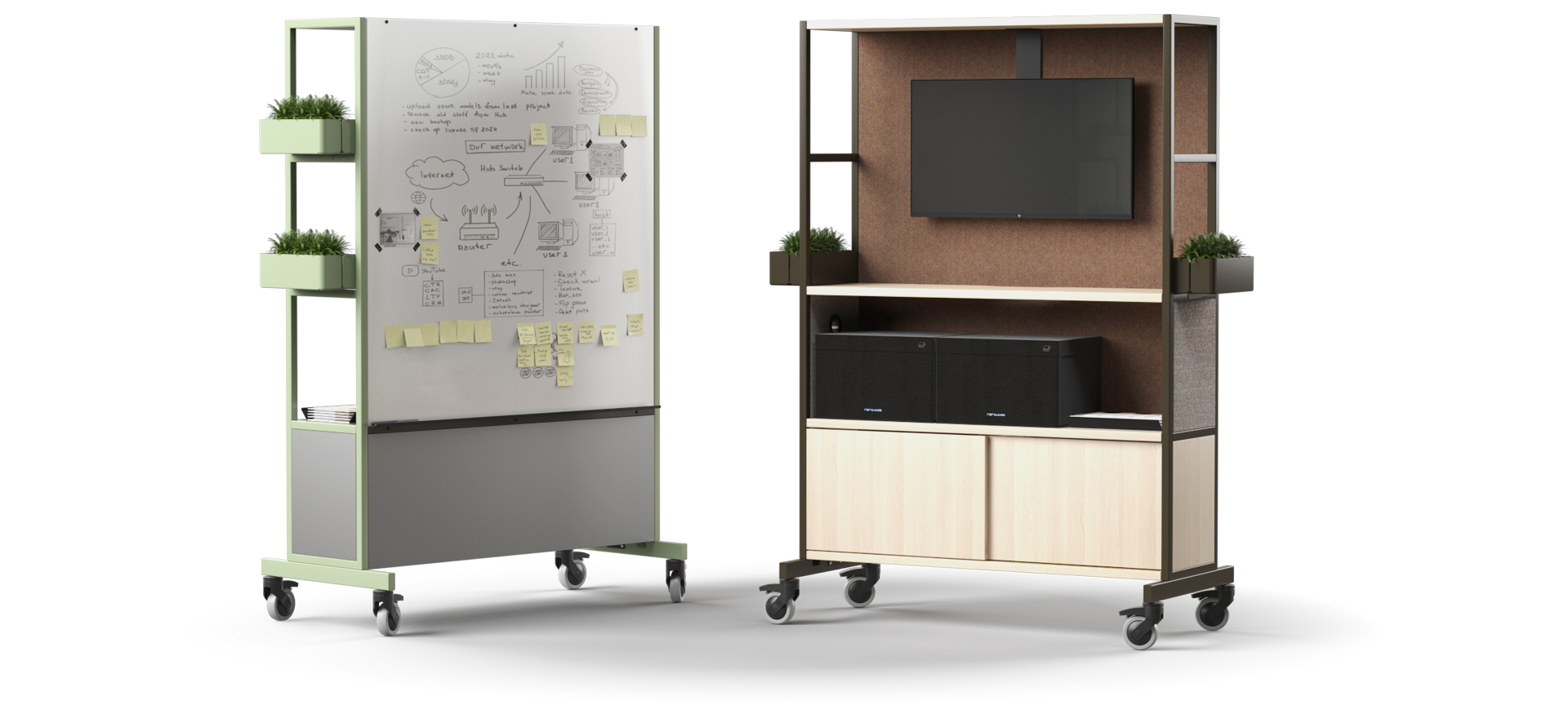Narbutas Silent Room S acoustic workpods Narbutas WorkLab media conference wall